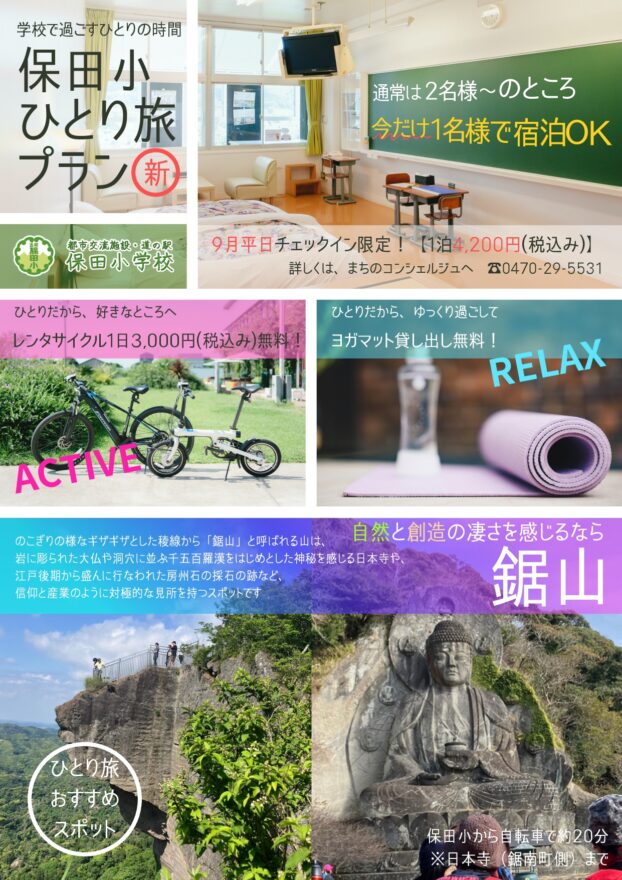 保田小ひとり旅プラン(2025.9.1～9.30)